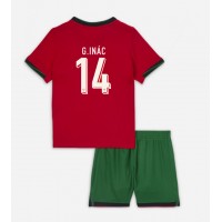 Camisa de Futebol Portugal Goncalo Inacio #14 Equipamento Principal Infantil Europeu 2024 Manga Curta (+ Calças curtas)